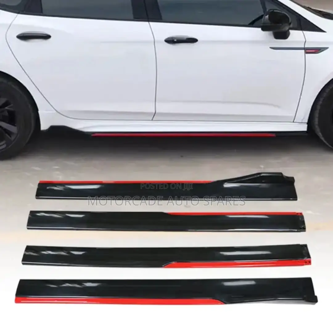 Universal Side Skirts Extension Black-Red