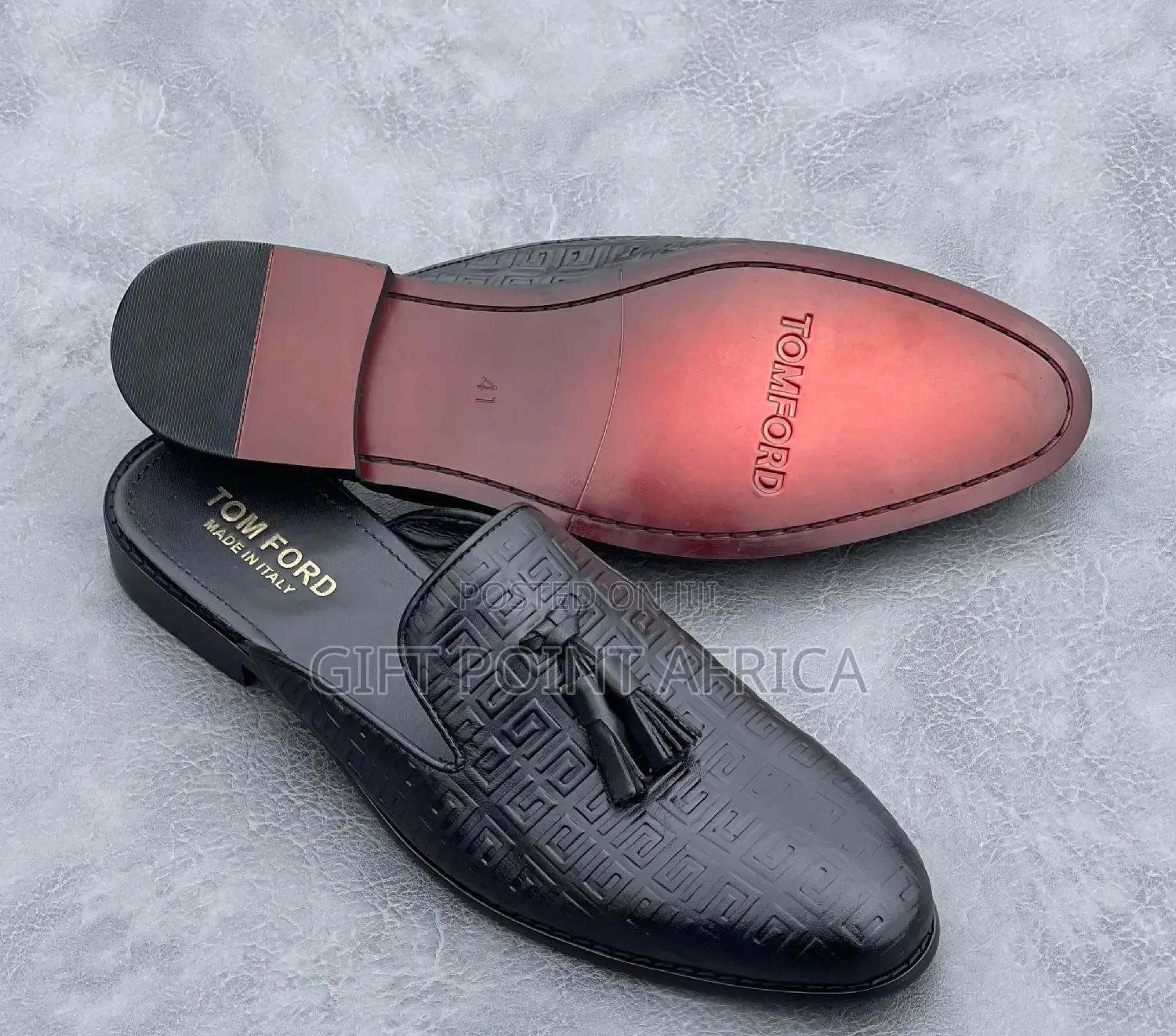 Black Mules Leather Mens Shoes