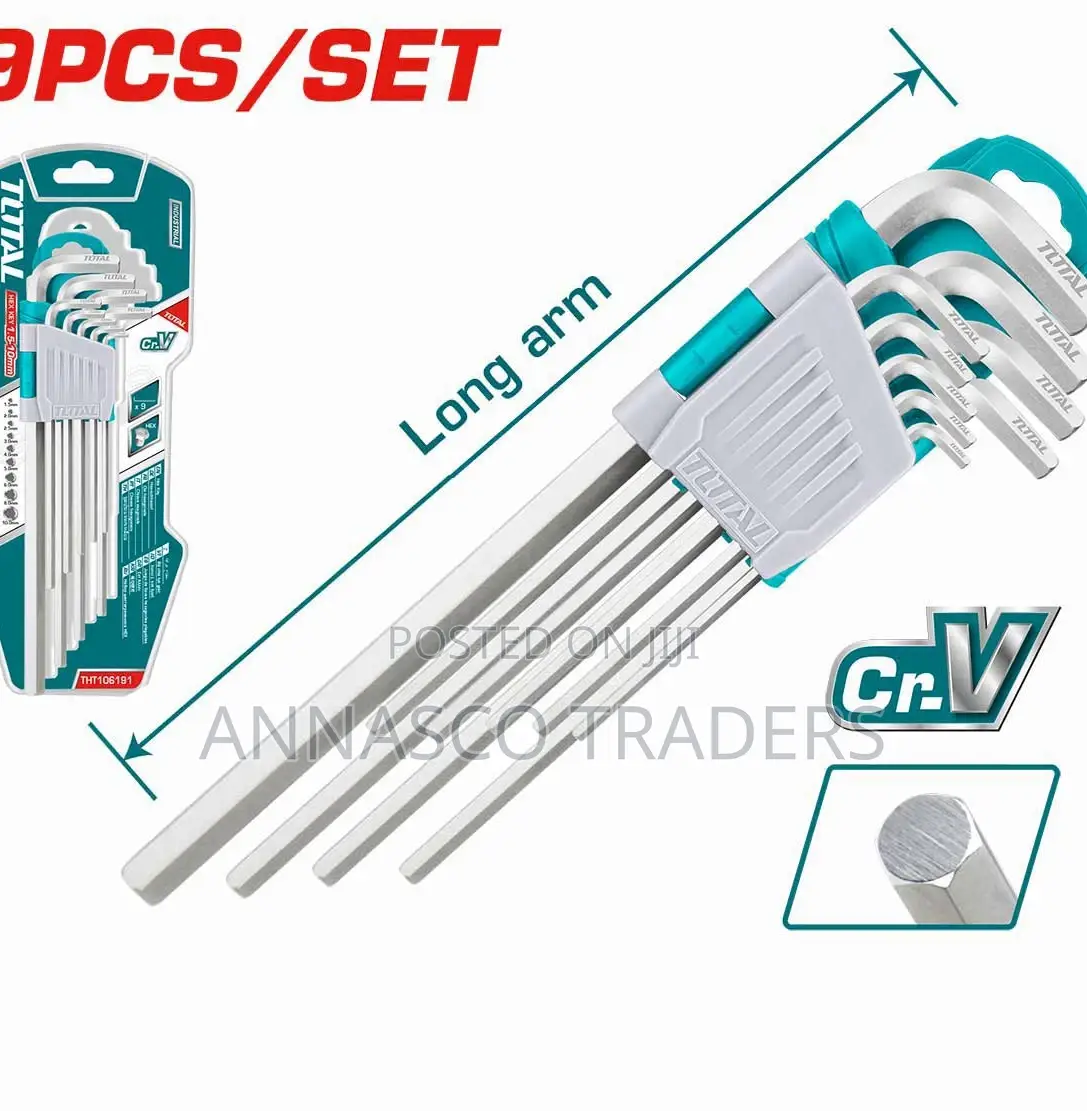 TOTAL THT106191 9pcs Hex Key Set Material:Cr-V