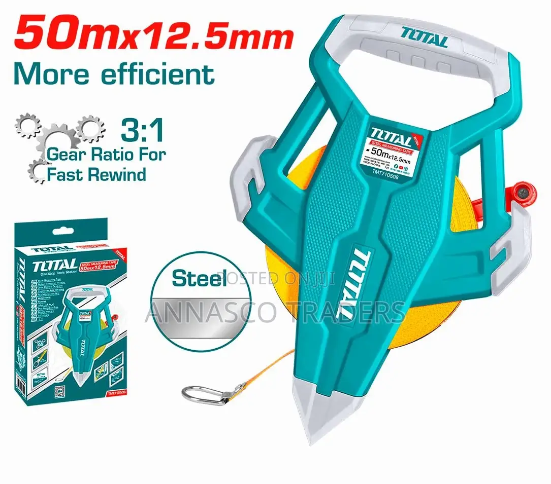 TOTAL TMT710506 Steel Measuring Tape 50mx12.5mm