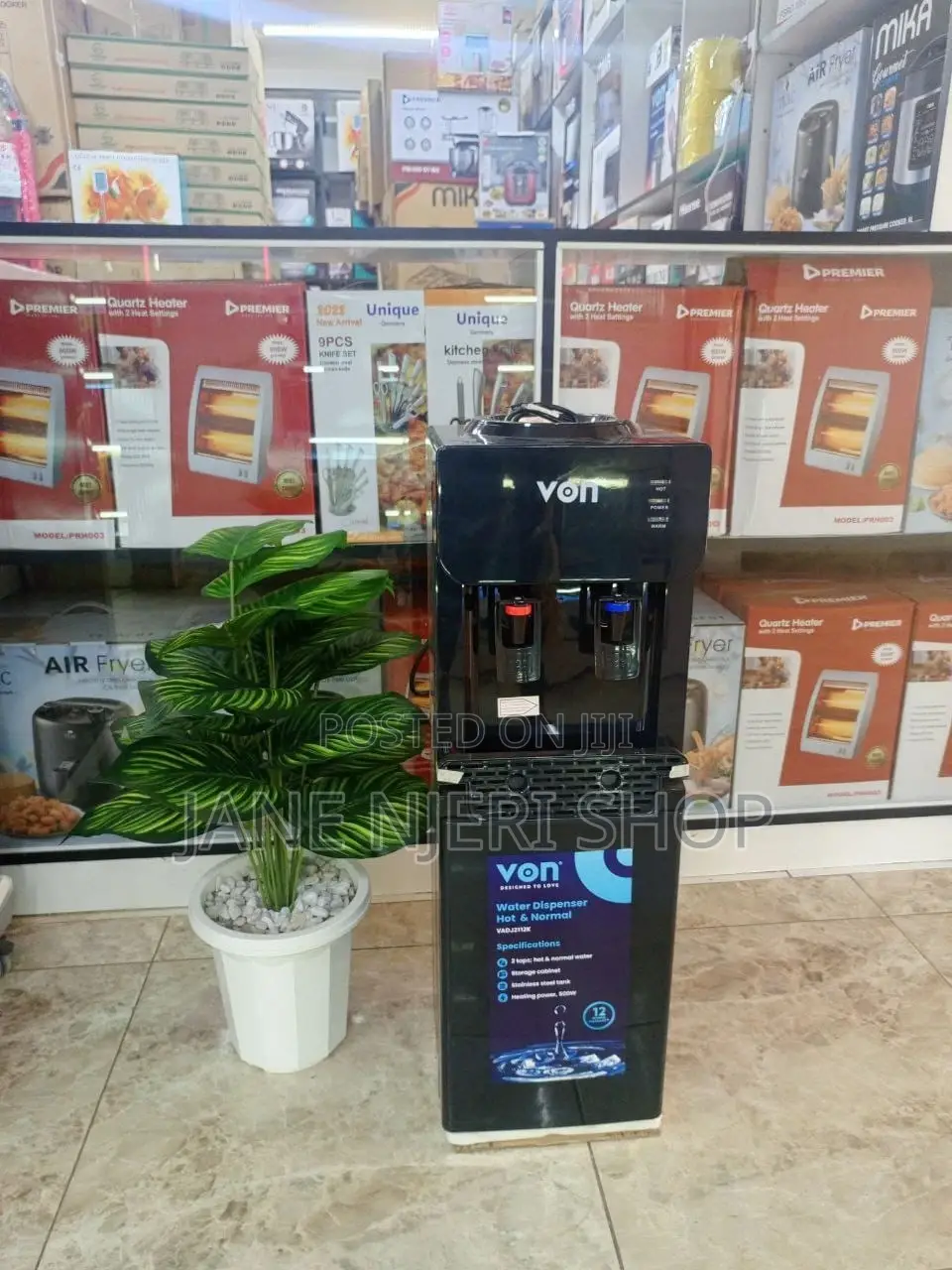 Von 2 Tap Water Dispenser Hot and Normal