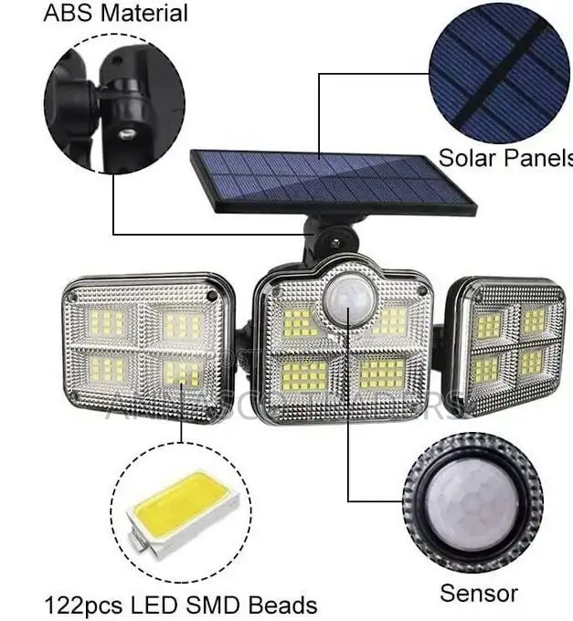Solar Light Three Rotatable Heads Solar Motion Sensor