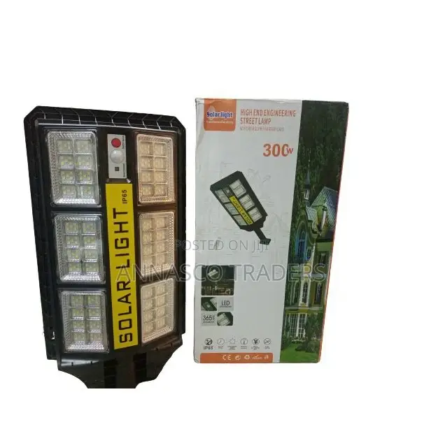 Solar Light 300W Dusk to Dawn Street Lamp + Pole