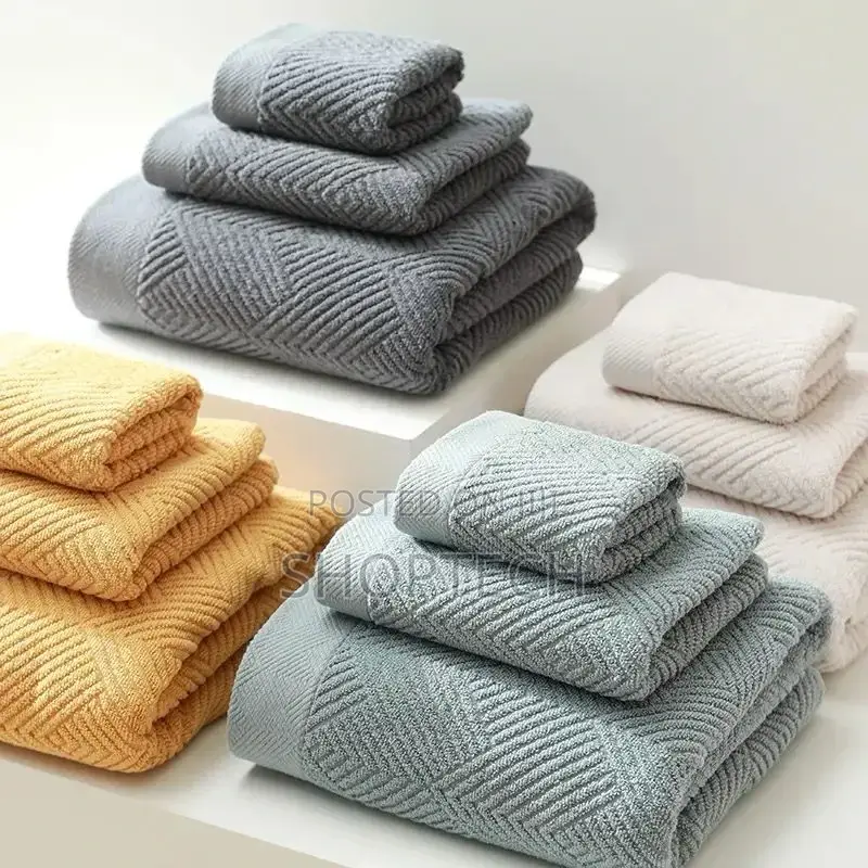 3pcs/Pack Long-Staple Cotton Bath Towel Face Towel Set