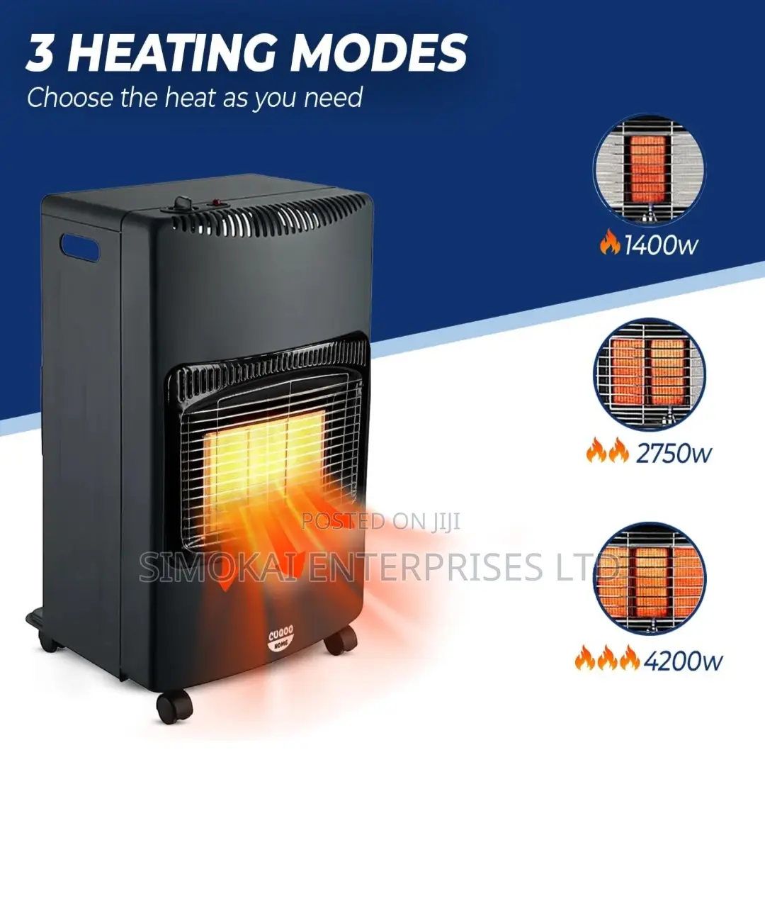 Warmth Portable Calor Gas Heater With 3 Settings