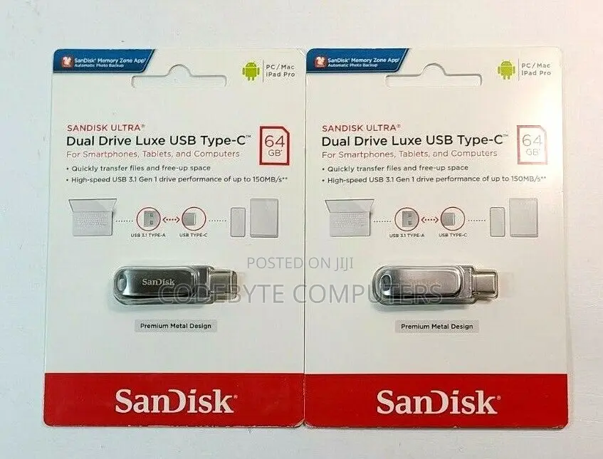 Sandisk 64GB Dual Drive Luxe USB Type-C Flash Drive