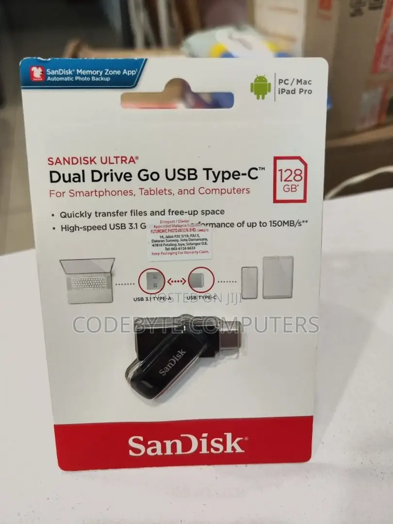 Sandisk 128gb Dual Drive Go Usb Type-c || Sandisk 128gb