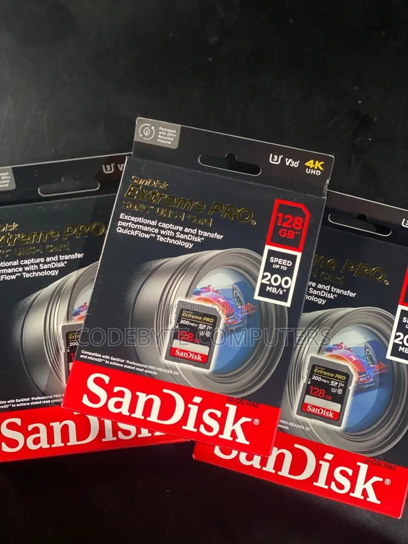 Sandisk Extreme Pro 128gb 200 MBPS SDXC Uhs-I Card 200 MBPS