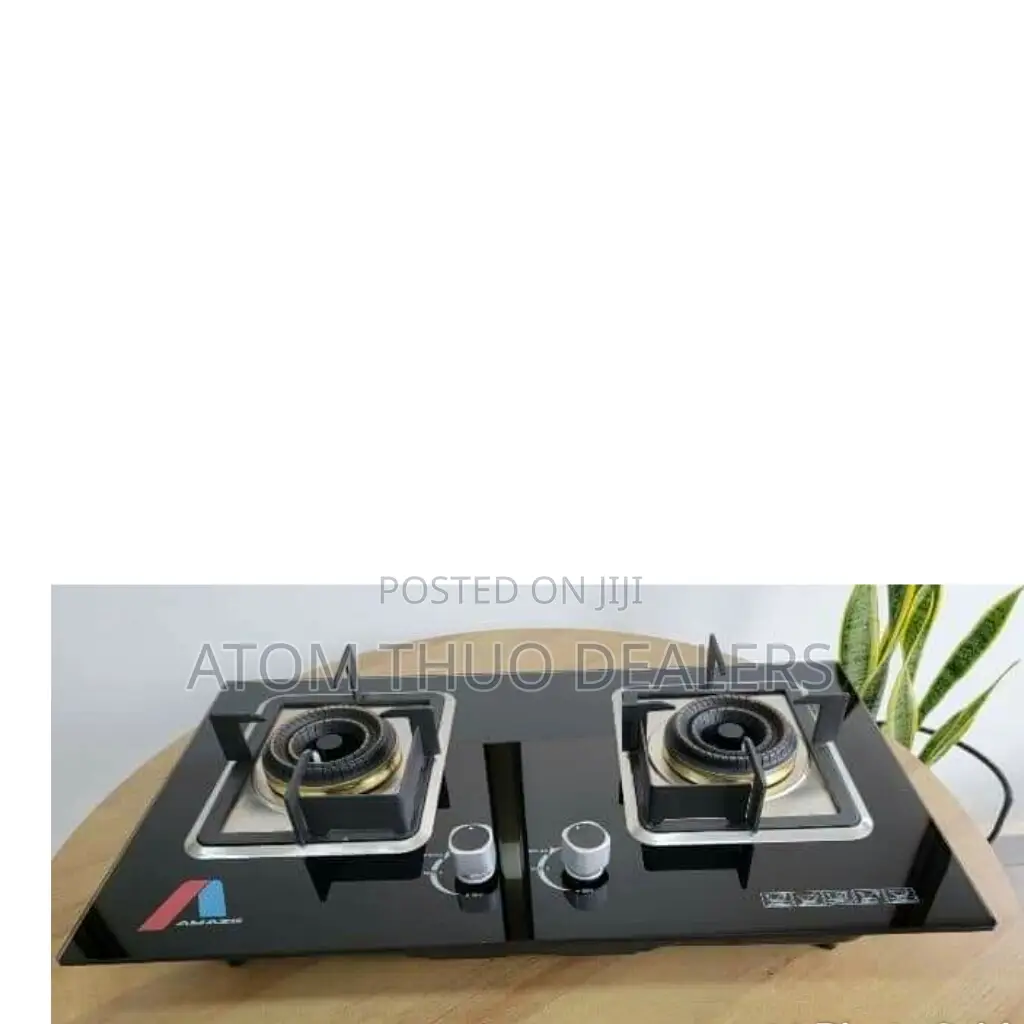 Black Amaze 2 Burner Glass Inbuilt Hob Cooker