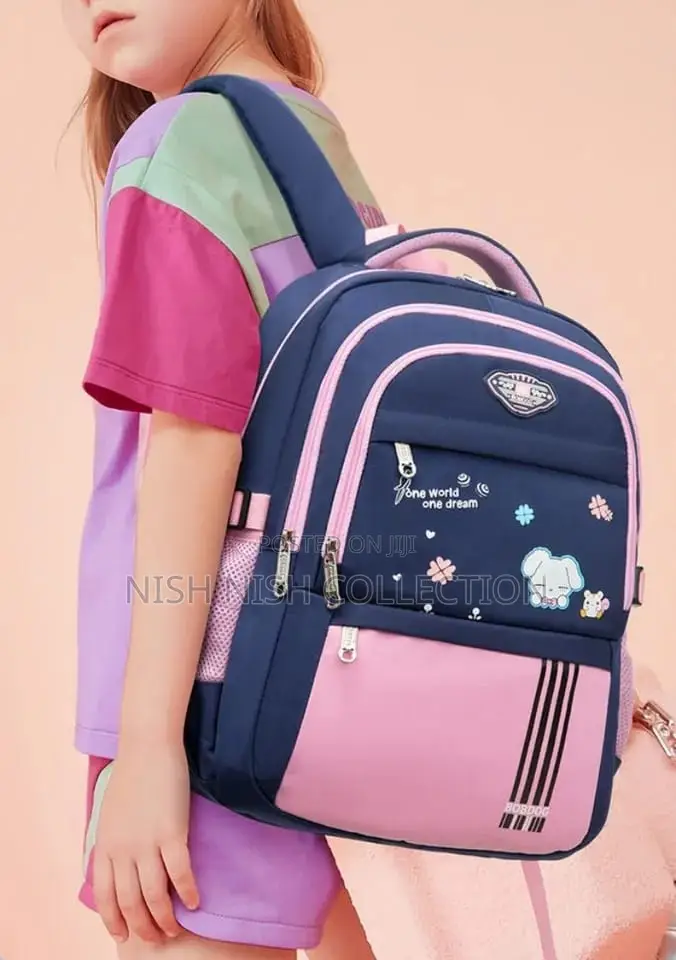 Pink Blue School Bag