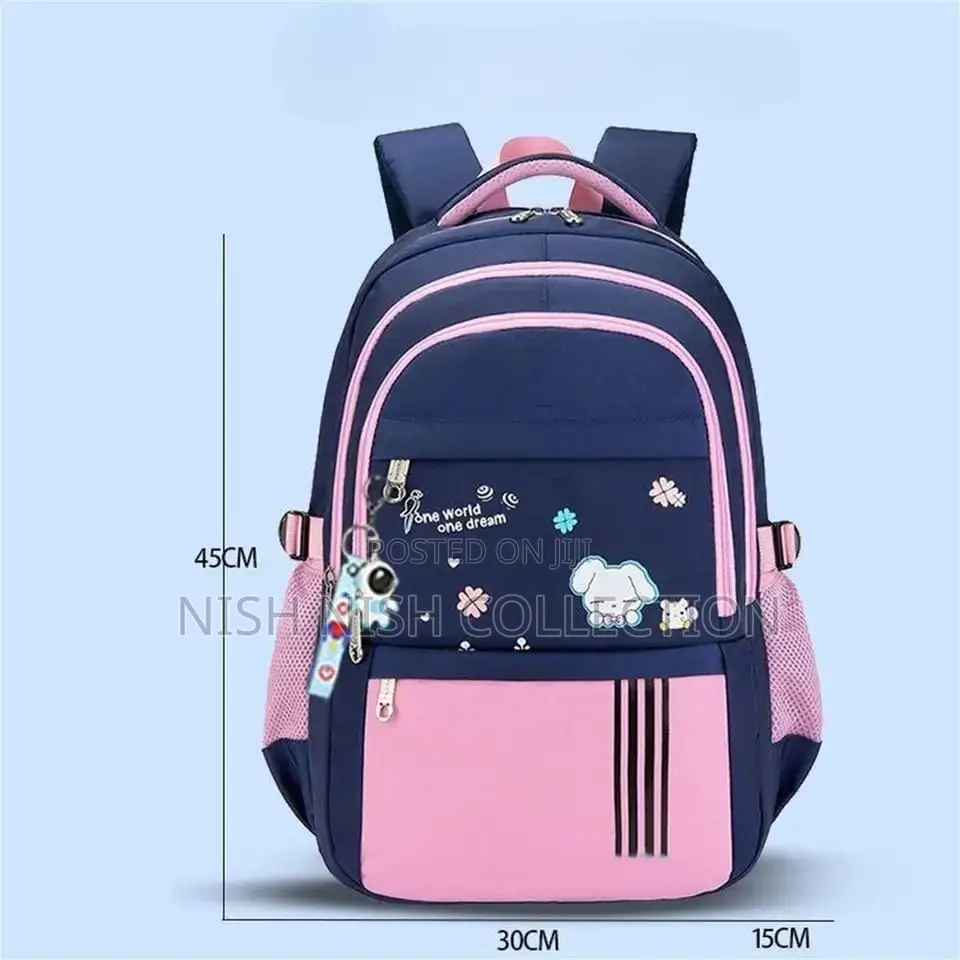 Pink Blue School Bag