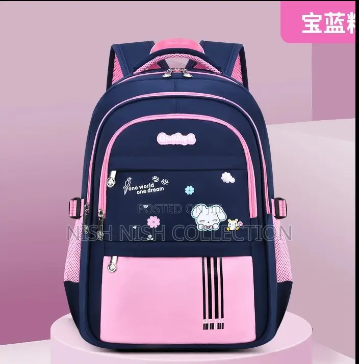 Pink Blue School Bag