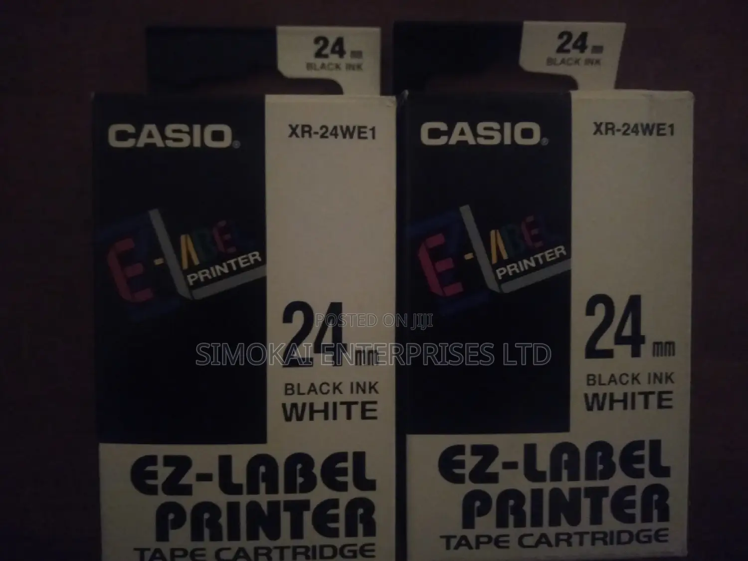 Casio Ez-Label Tape Cartridge-24mm, Black on White(XR-24we1)