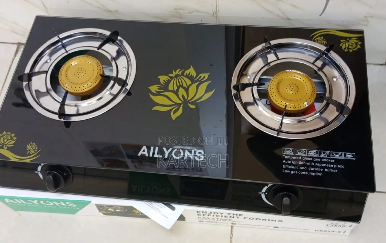 GS104-5 Ailyons 2 Burner Glass Top Table Top Cooker
