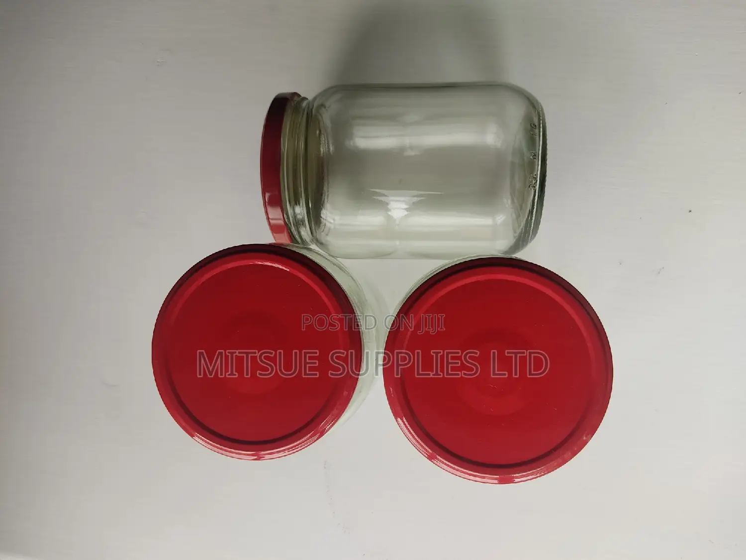 Set of 10 Mason/Glass Jars 720ml With Red Lids- 82x132mm