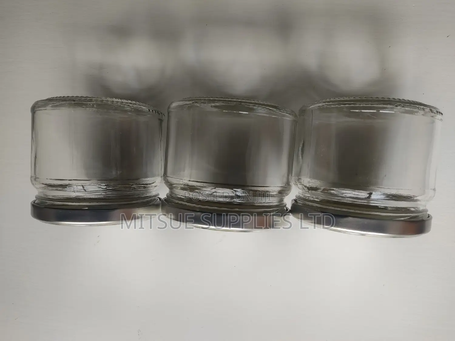 Set of 15 Mason/Glass Jars 330ml With Silver Lids- 82x75mm