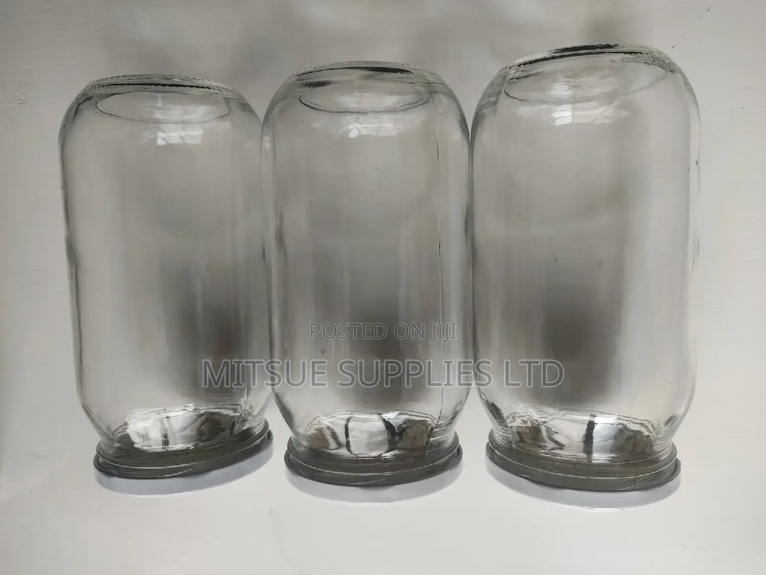 Set of 10 Mason/Glass Jars 1000ml With White Lids- 82x180mm