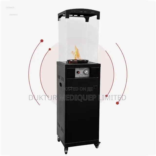 Standing Glass Patio Heater New Propane Fire Pit Table