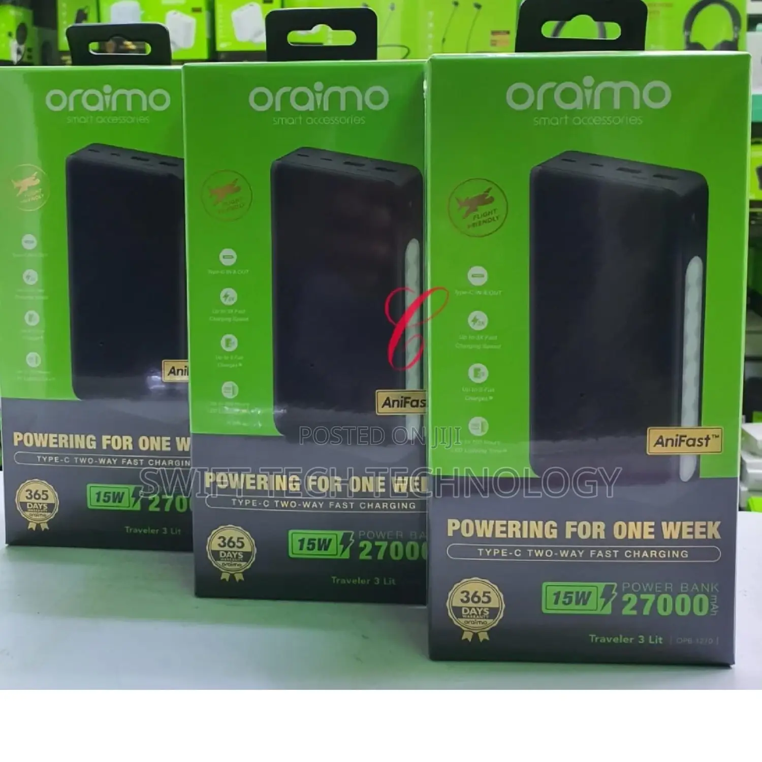 Power Bank ,Power Bank Oraimo 27,000amh With Flash Light
