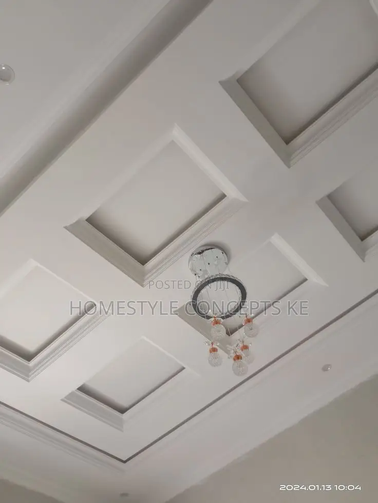 Coffered Waffle Ceilings Designs With Cornices and Panels