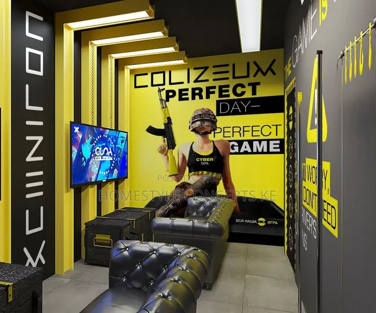 Play Station Gaming Lounge Theater Room Design