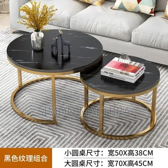 Marble Nesting Coffee Table. Glass Effect