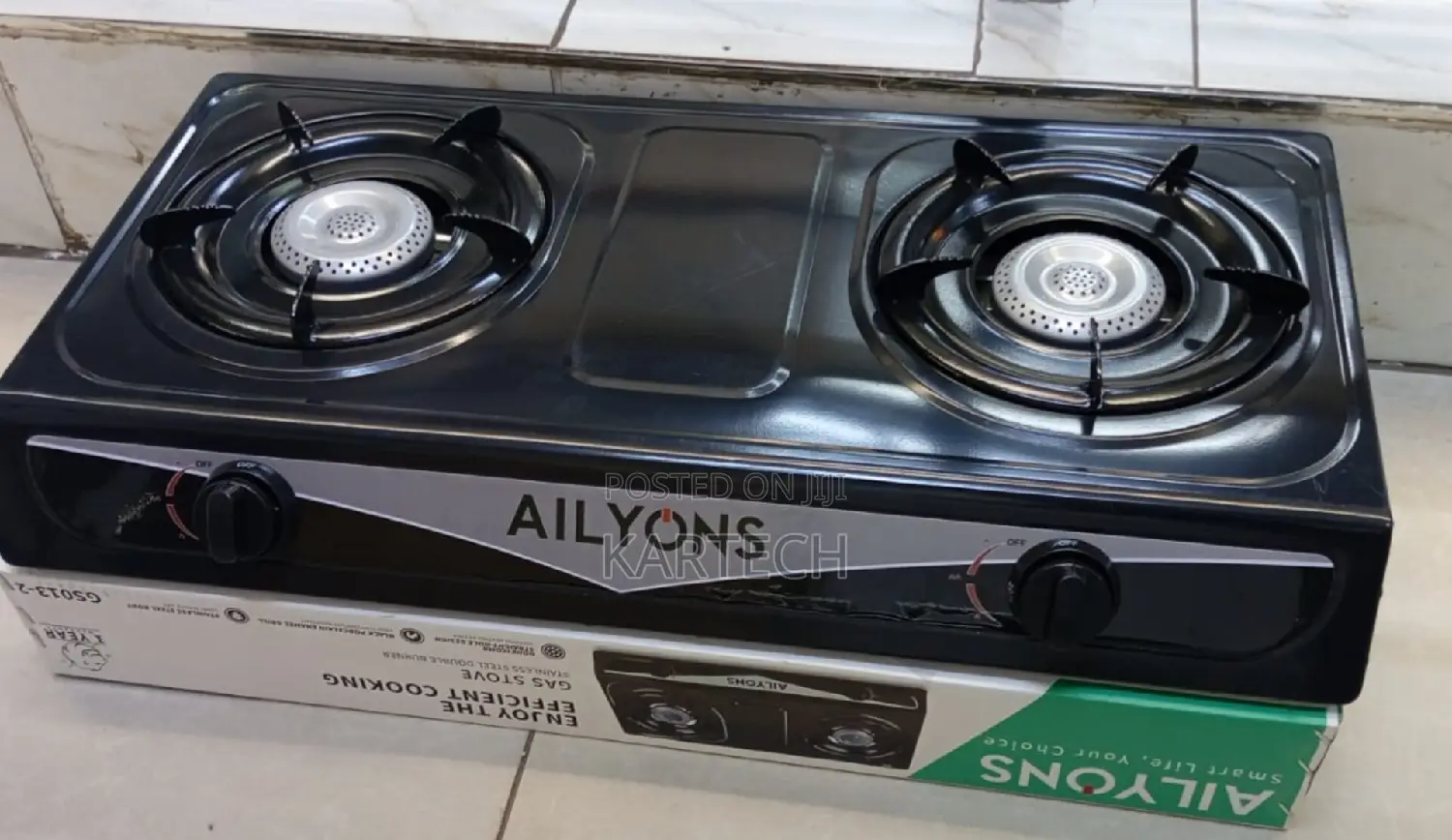 AILYONS Double Burner Gas Cooker Stainless Steel - GS013-2