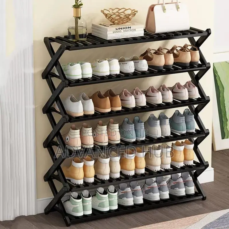 6 Layer Foldable Bamboo Shoerack