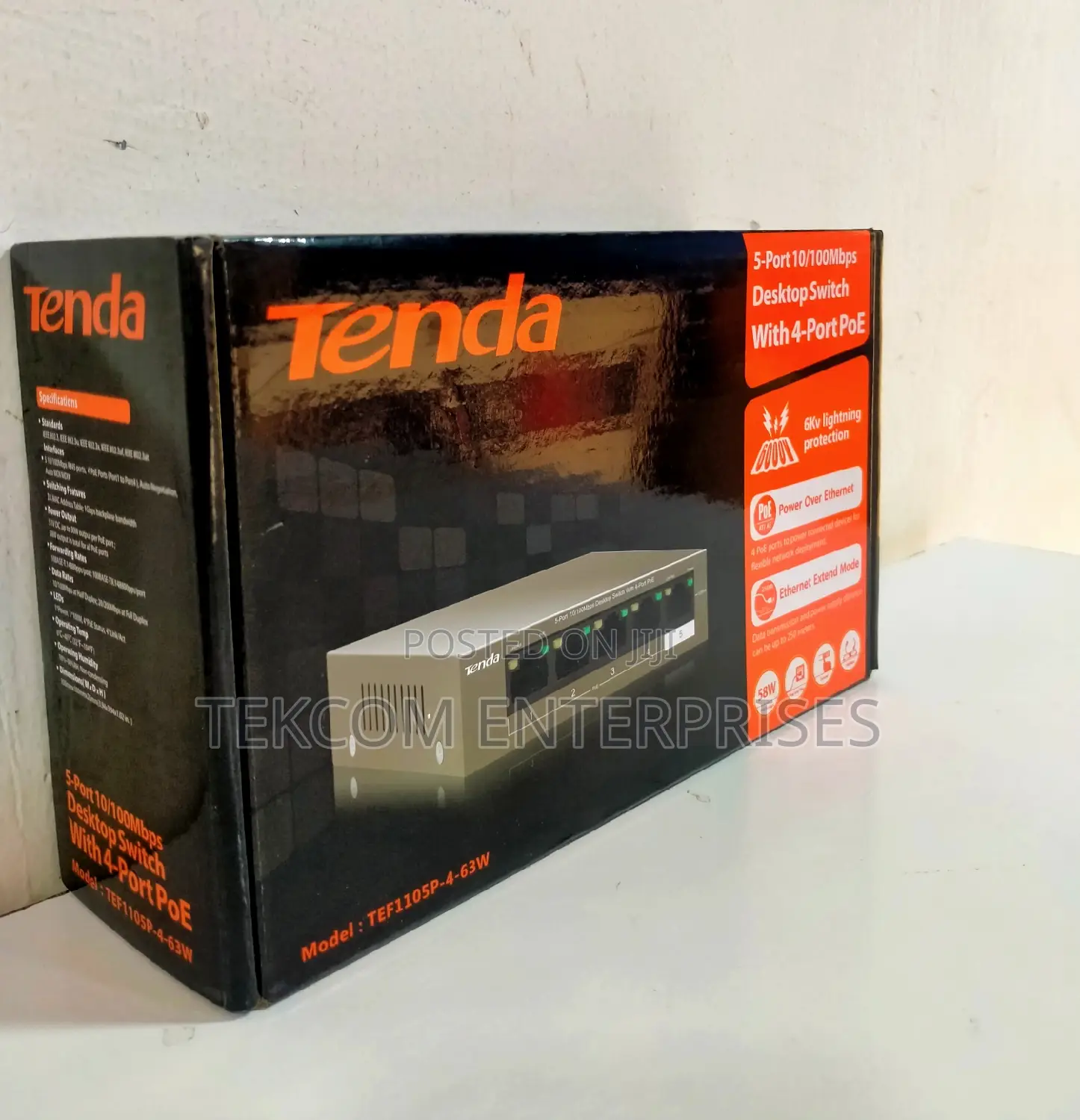 Tenda 5-Port Desktop Switch With 4-Port Poe