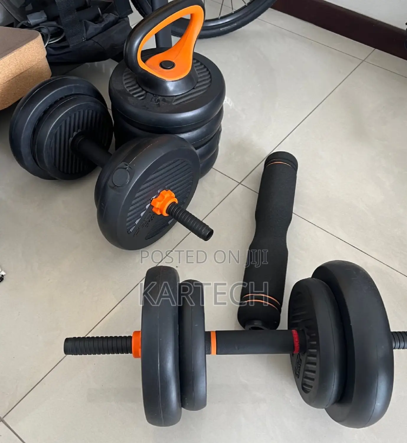 6 in 1 50 Kg Kettlebell Dumbbell Set With Barbell