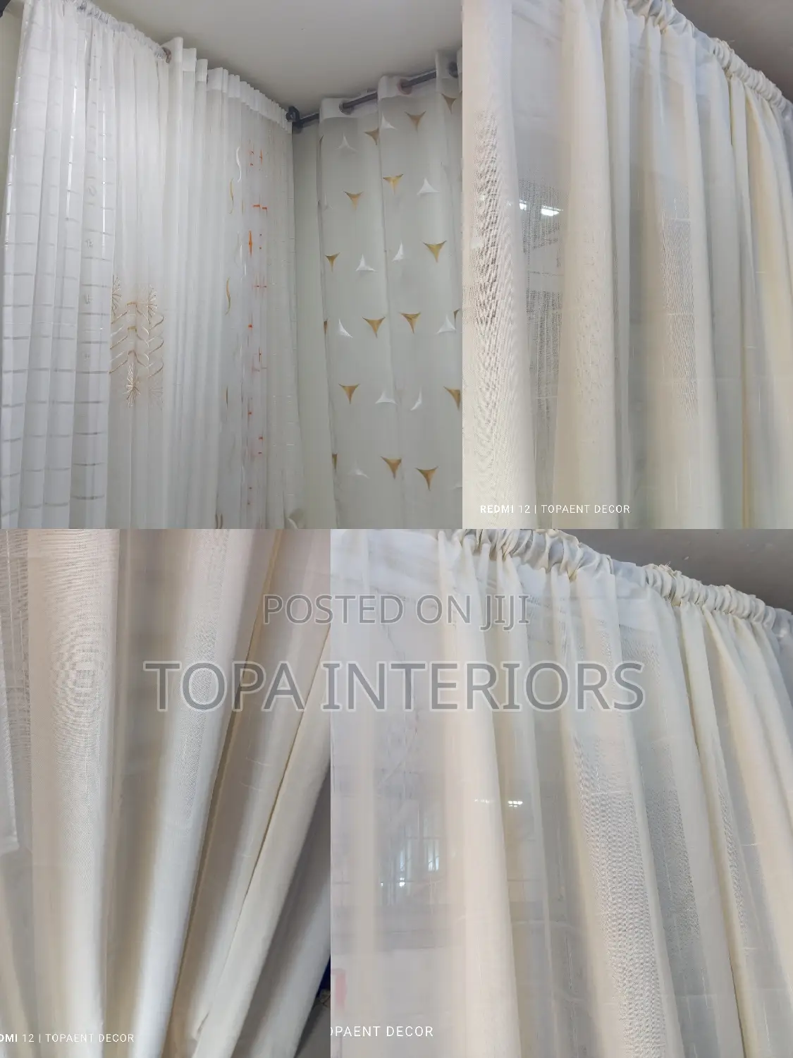 White Sheers Flowered Sheers Window and Door Sheer Curtains