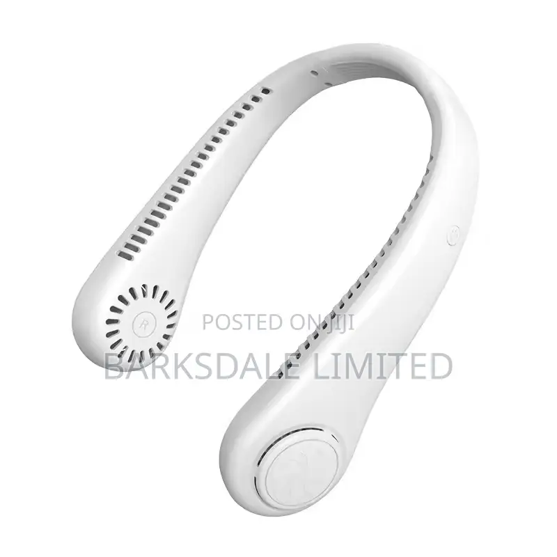 Hanging Neck Fan Mini Small Handheld Portable Silicone White