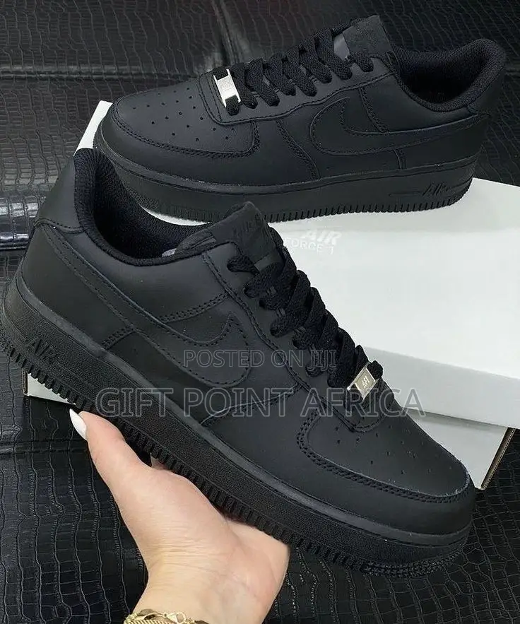 All Black Nike Airforce 1 Sneakers