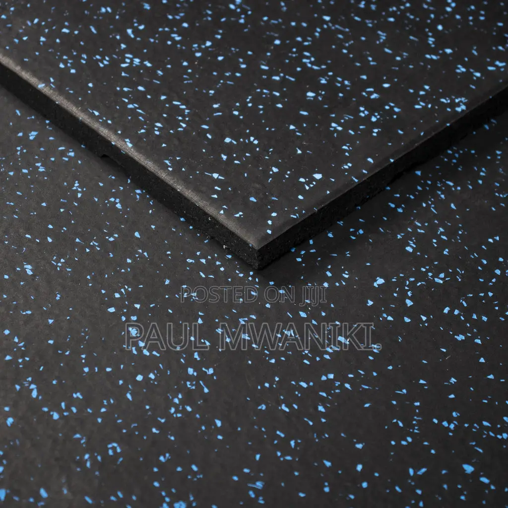 Gym Mats, Black With Blue Fleks