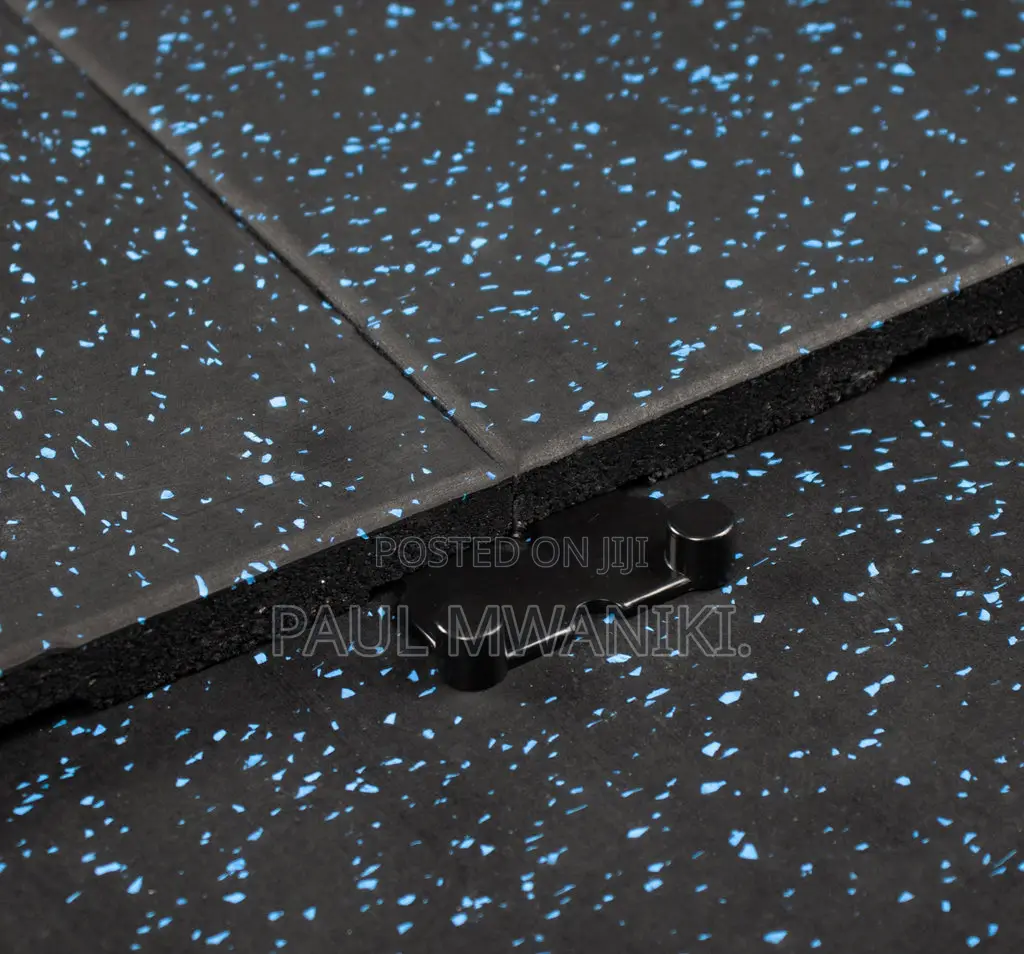 Gym Mats, Black With Blue Fleks
