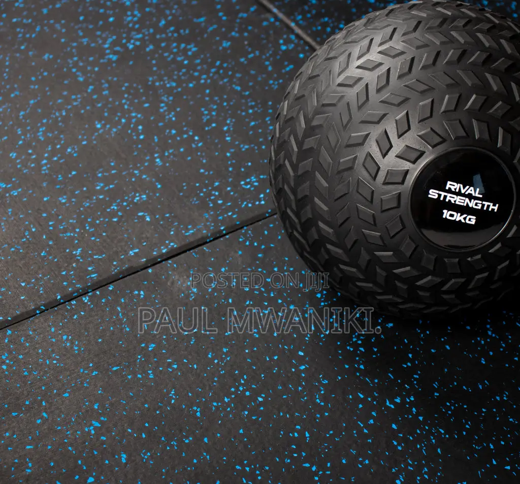 Gym Mats, Black With Blue Fleks