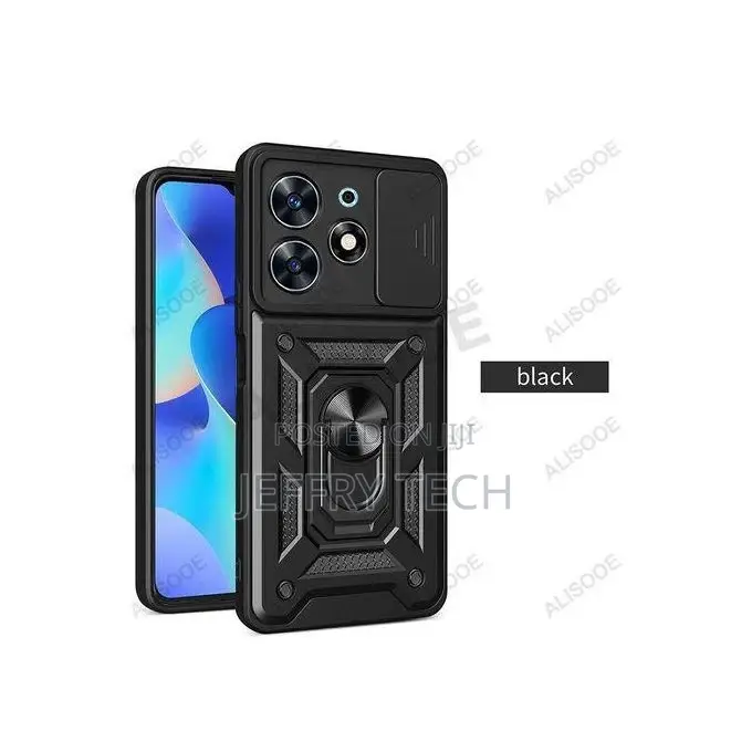 Tecno Spark 20 Case Slide Camera Lens Protect Cover Blac