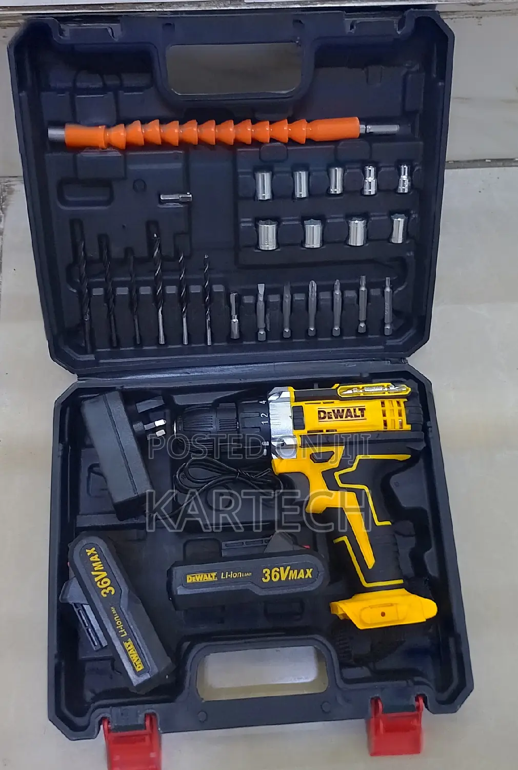 Dewalt 36v Cordless Electric Drill Set With 2 Batteries