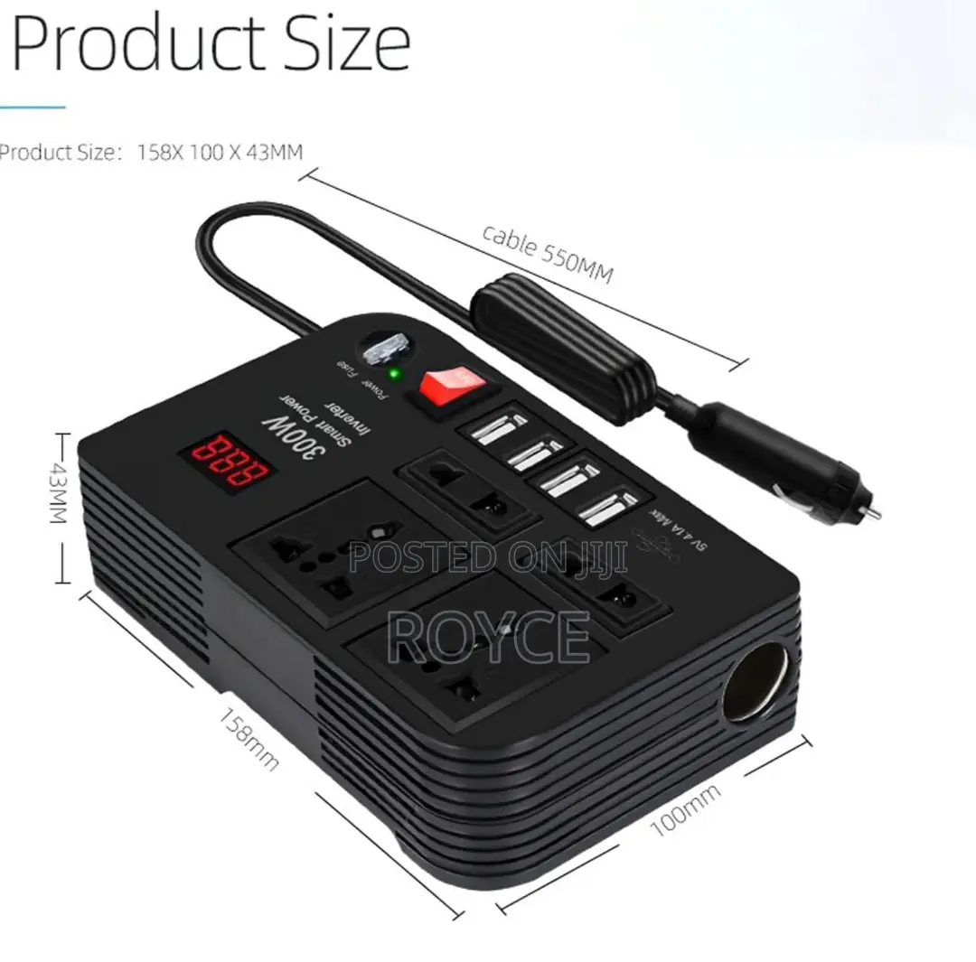 300W 12V to 220V Car Inverter