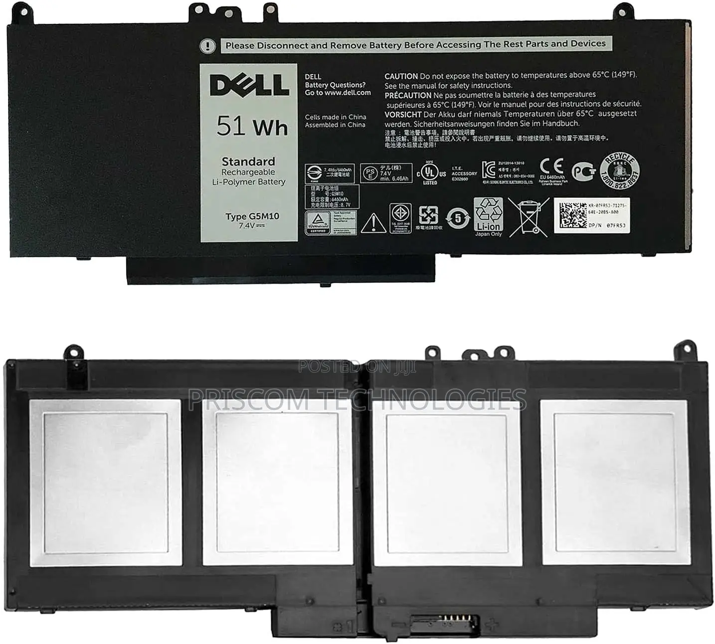 Laptop Battery for Dell Latitude 14 E5450 Latitude 15 E5550