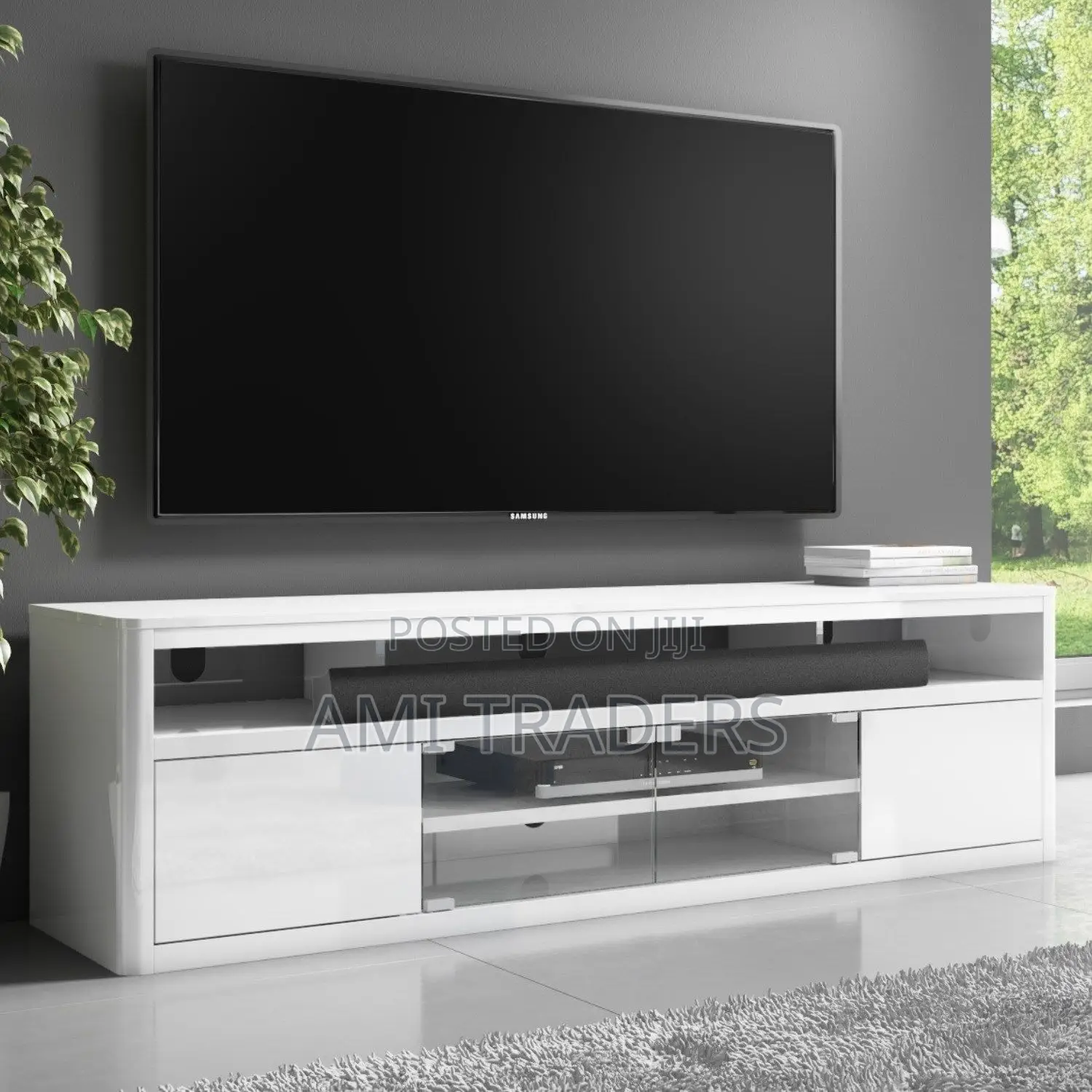 White Luxury Tv Stand (6ft)