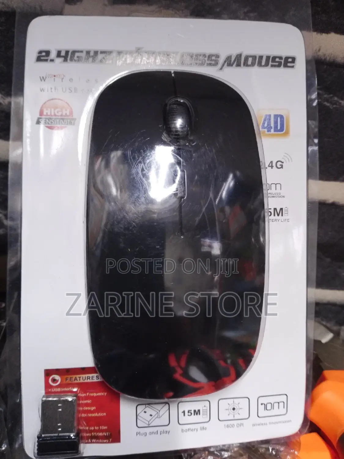 2.4GHZ Wireless Mouse With USB Receiver, High Sensitivity