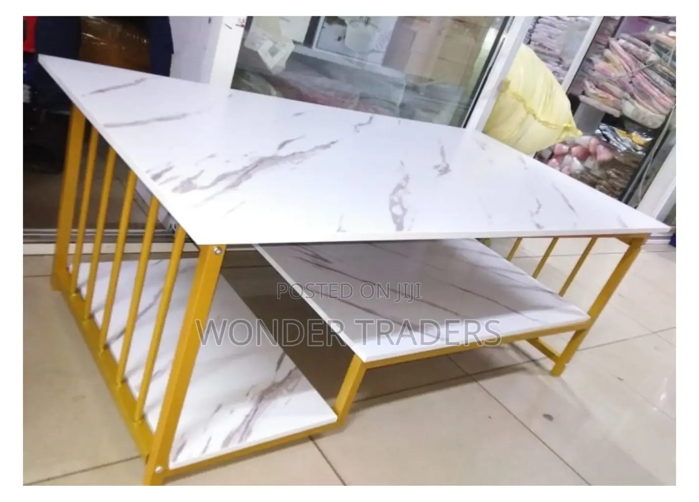 Marble Effect Wooden Coffee Table