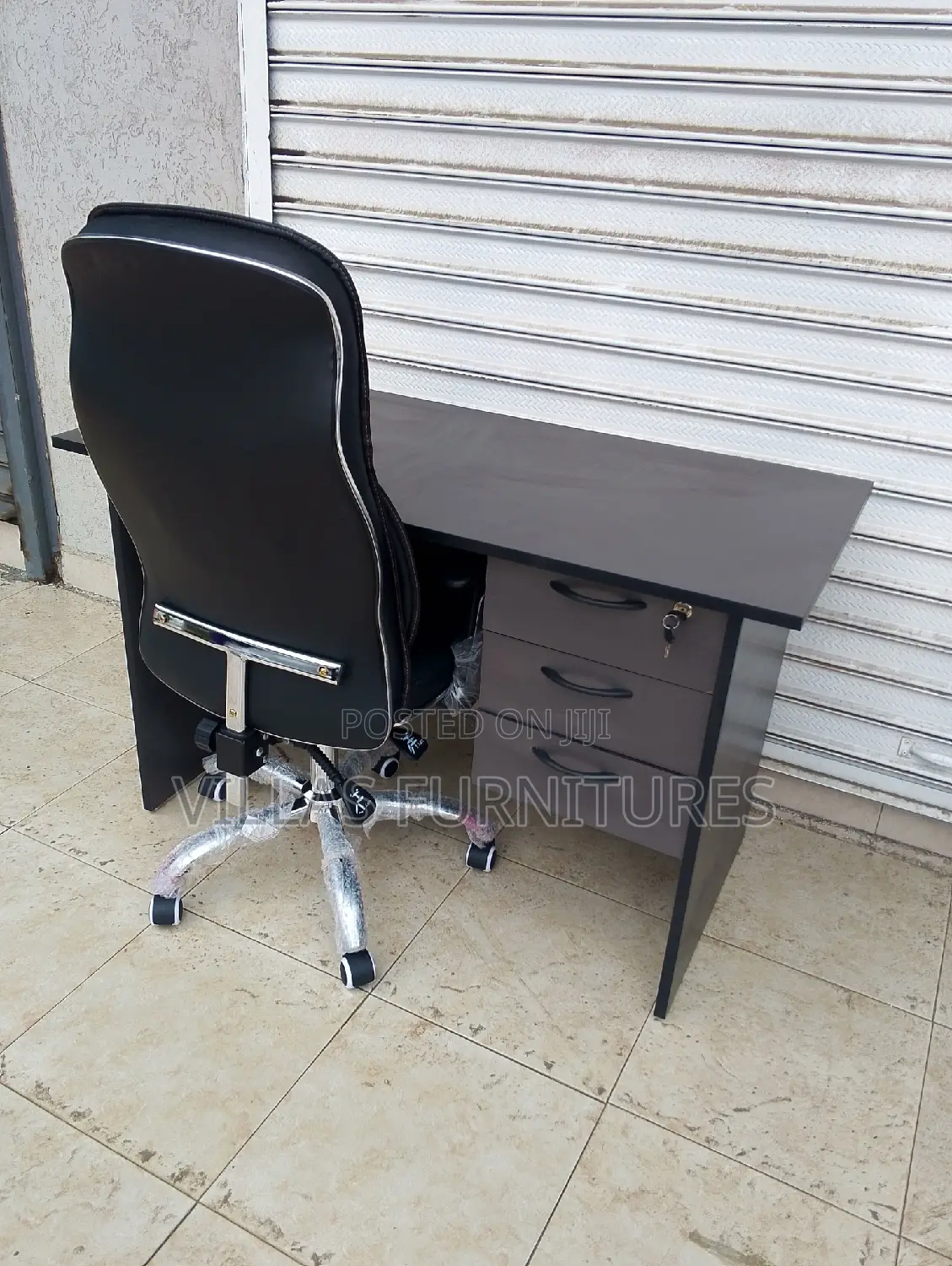 Office Desk and Recliner Chair