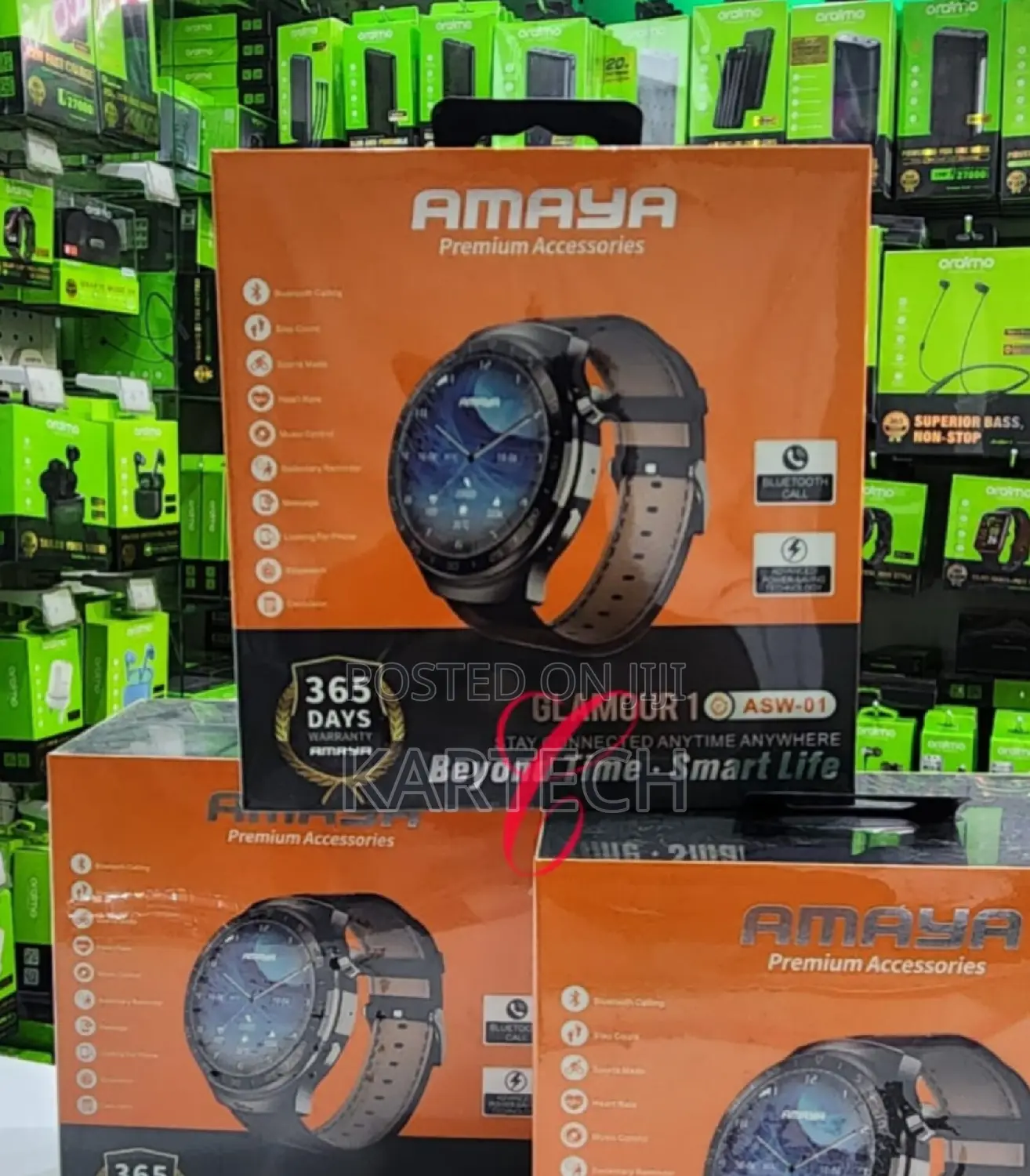 Amaya Glamour 1 Smart Watch Leather Silicone Straps