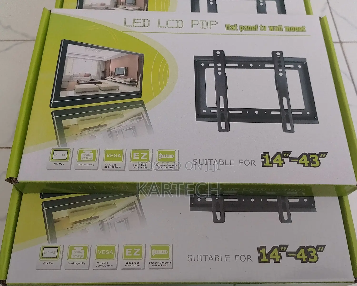 14"-43" Flat Panel TV Wall Mount Upto 25kg