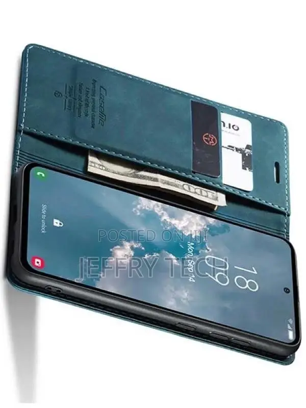 Leather Wallet Case With Stand for Samsung Galaxy A54 - Teal
