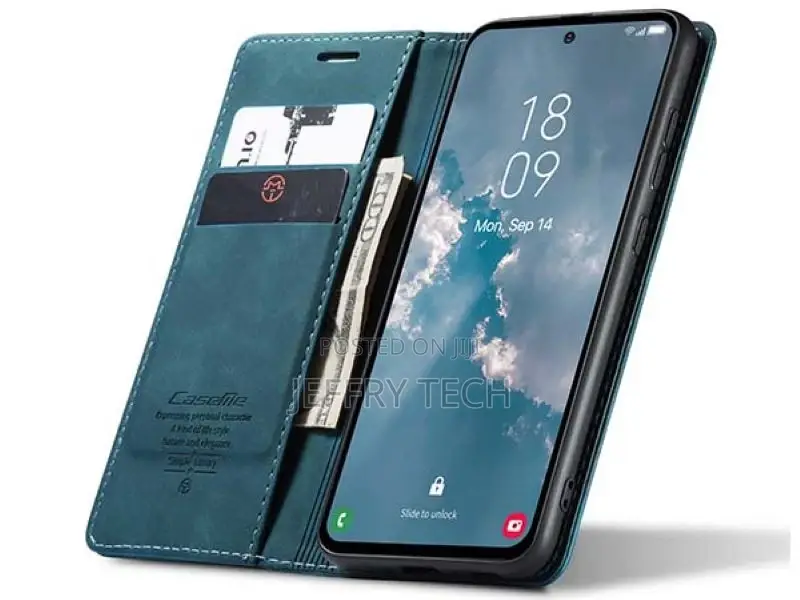 Leather Wallet Case With Stand for Samsung Galaxy A54 - Teal