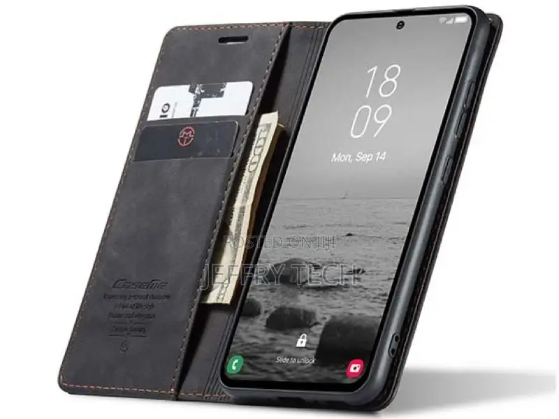 Leather Wallet Case With Stand for Samsung Galaxy A54 - Char