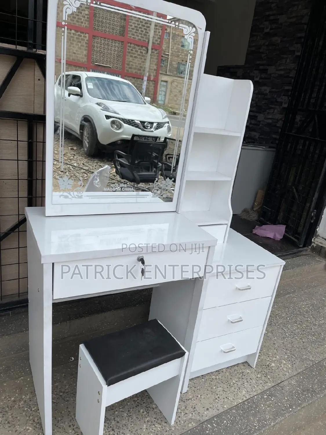European Imported Dressing Table With a Sliding Mirror